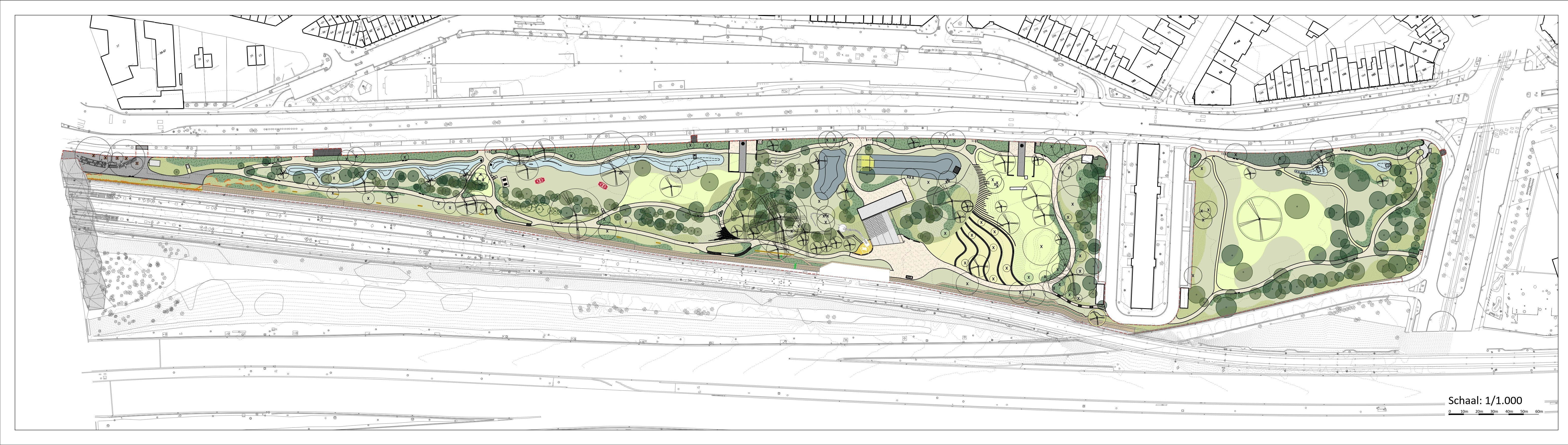 Grondplan definitief ontwerp Pomppark Zuid