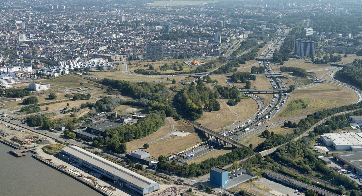 Luchtfoto van de huidige inrichting van Ringpark Zuid