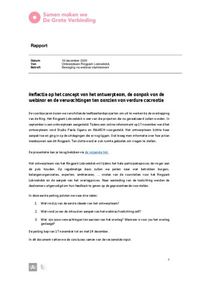 Rapport bevraging na webinar