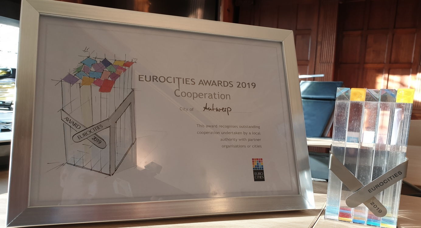 De stad Antwerpen won de Eurocities award 2019 in de categorie 'cooperation' met het verhaal van De Grote Verbinding.