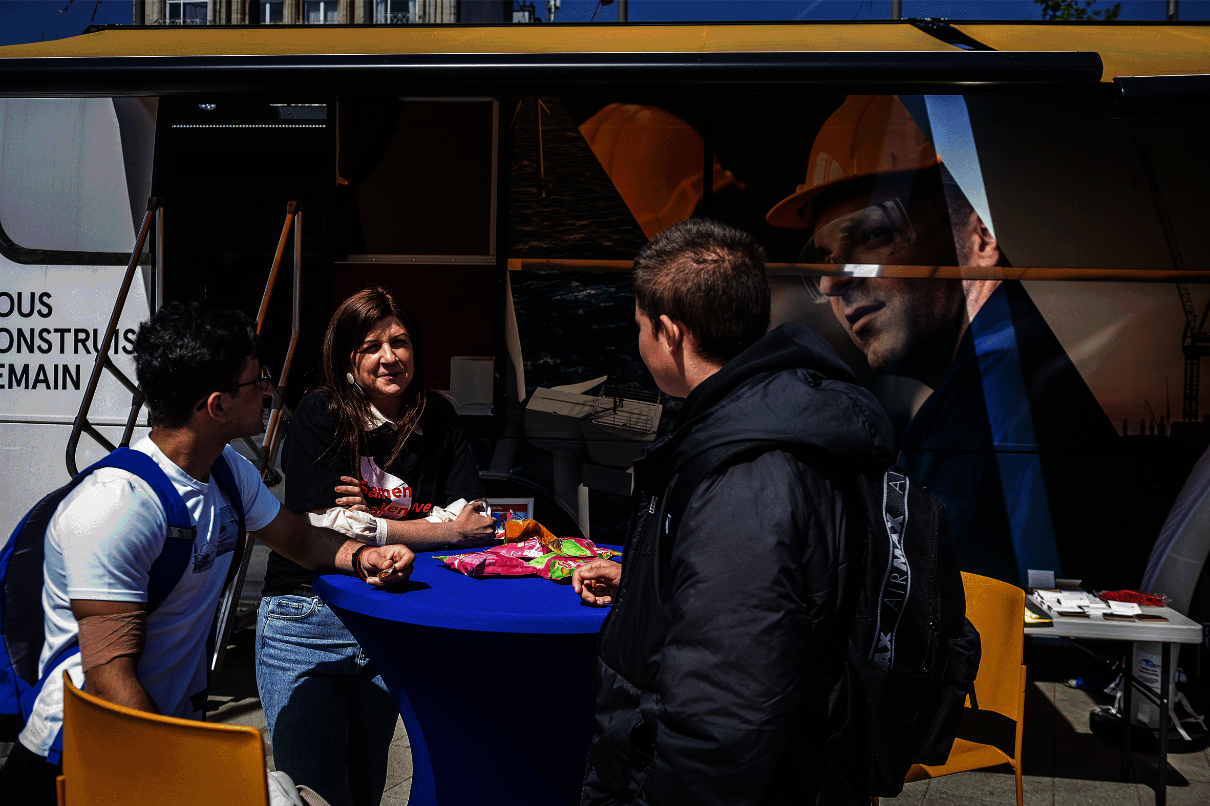 Jongeren krijgen een antwoord op hun vragen over de jobkansen in de Grote Verbinding.